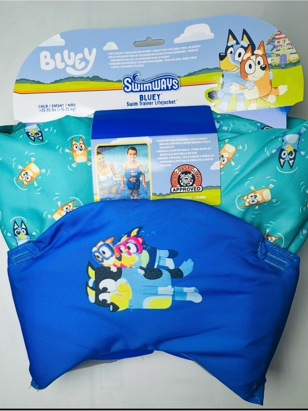 SwimWays Bluey Swim Trainer Lifejacket - infant 33 to 55 lbs